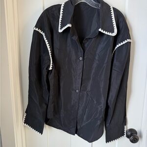 Women's Black Jacket with White Trim